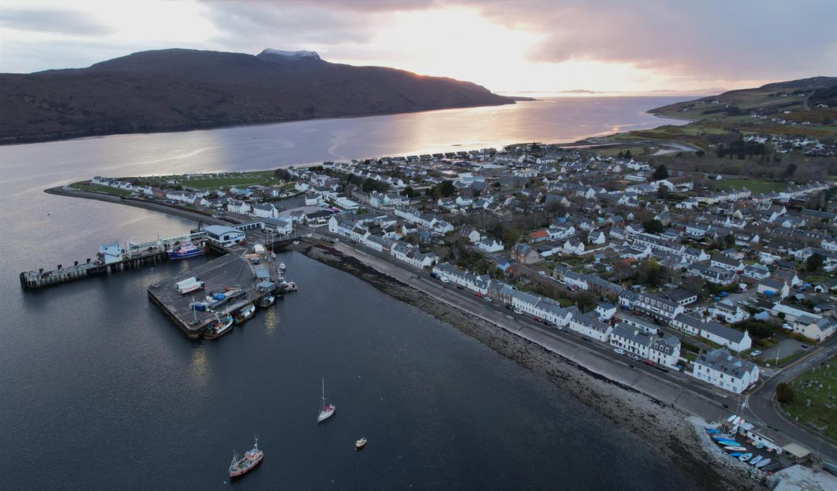 Ticket To Ride aerial view of Ullapool