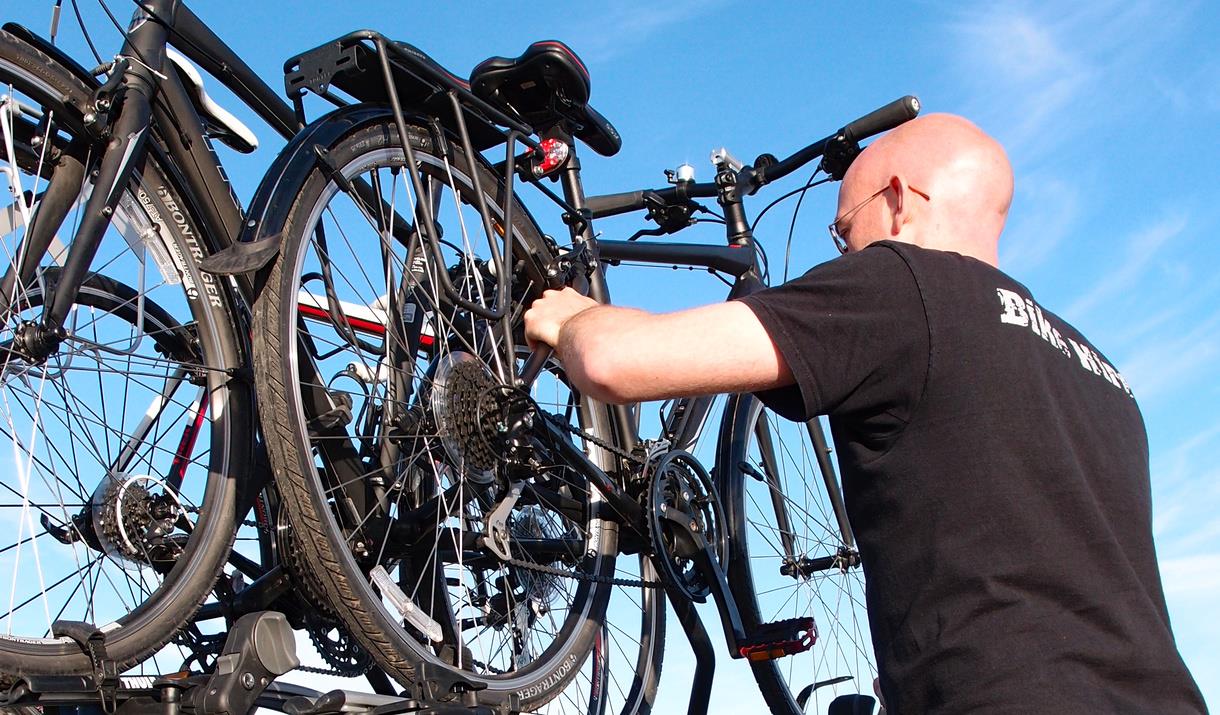 Ticket To Ride bikes on van roof