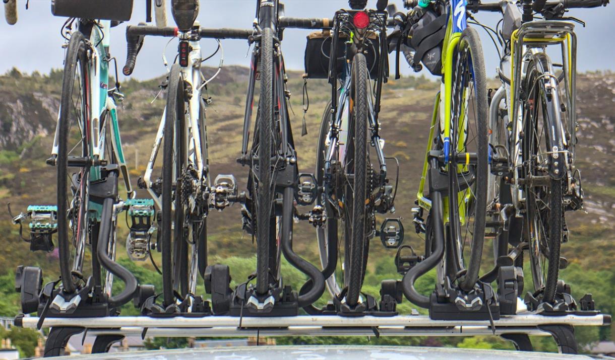 Ticket To Ride 6 bikes on van roof