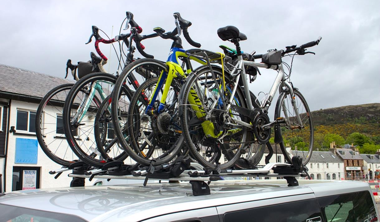 Ticket To Ride bikes on van roof