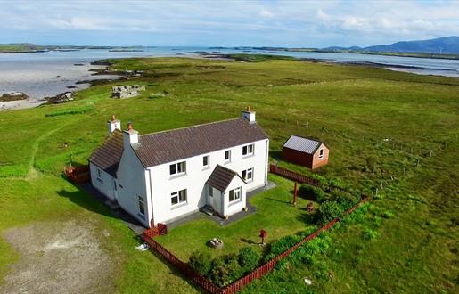 Stella Maris aerial view of house harden and sea