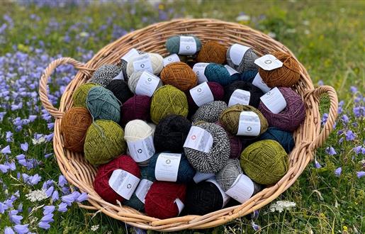 The Birlinn Yarn Company basket of wool