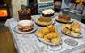 Wobbly Dog Tearoom cakes & scones beside the fire