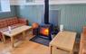 The cafe has comfortable sofas and a multi-fuel stove