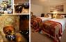 Borve House Hotel - twin room, selection of afternoon tea cakes, interiror of restaurant and a glass of Scottish Malt whisky.