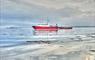 Kilda Cruises  red 7 white boats on calm sea