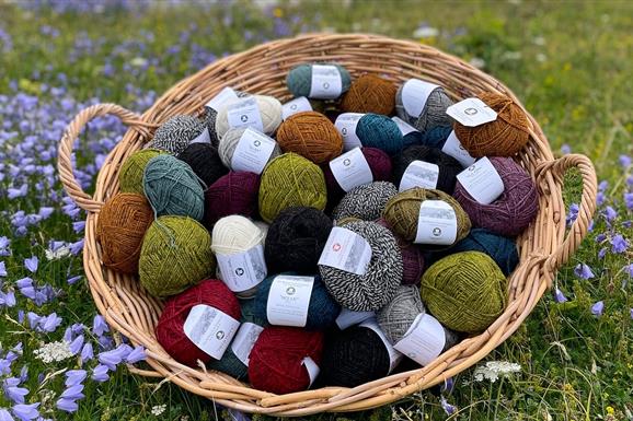 The Birlinn Yarn Company basket of wool