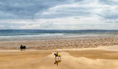 Riding along Gress Beach, Isle of Lewis