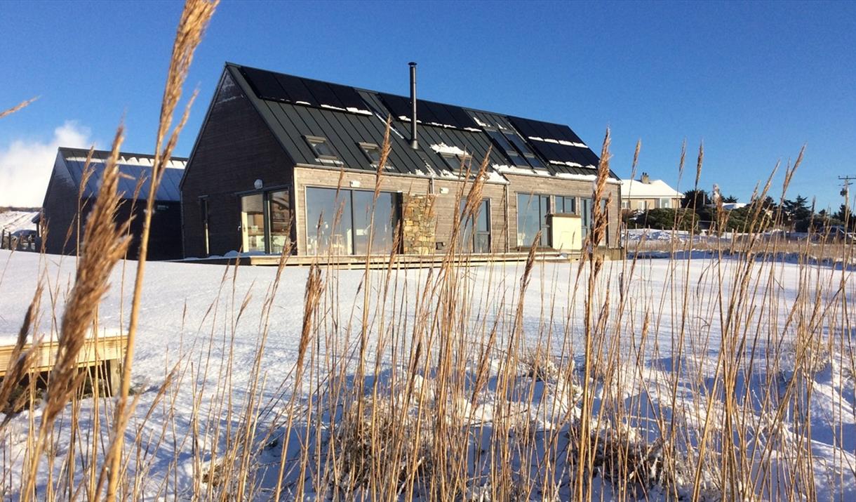 Lewis Longhouse in the snow Lewis Longhouse in the snow